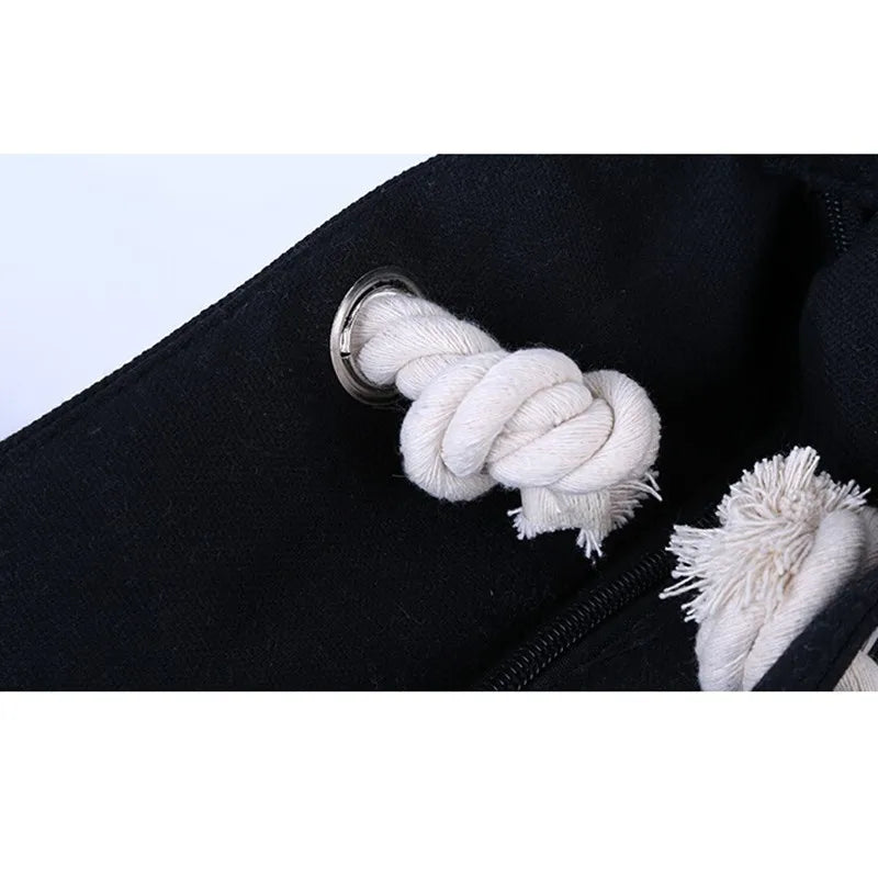 Stripes Printed Beach Canvas Shoulder Bag for Women