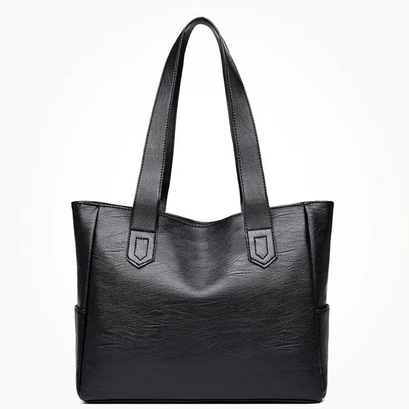 Leather Tote Bag Embossed Retro Style Large Purse Shoulder Handbag