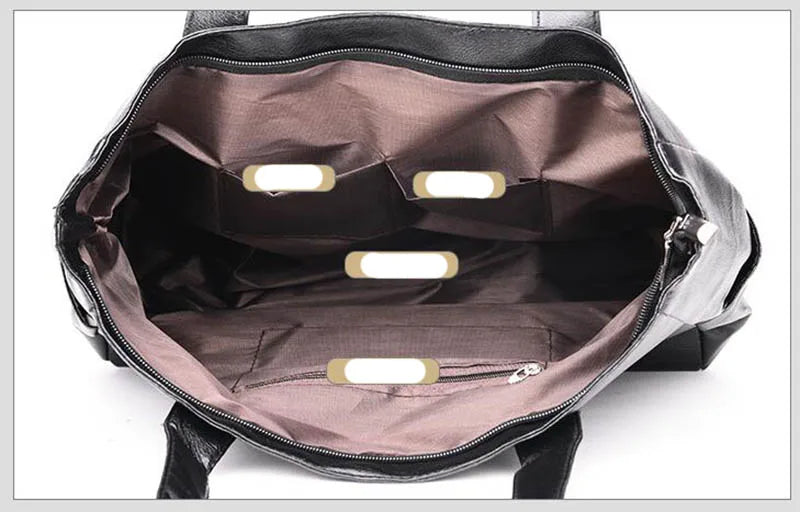 Leather Tote Bag Embossed Retro Style Large Purse Shoulder Handbag