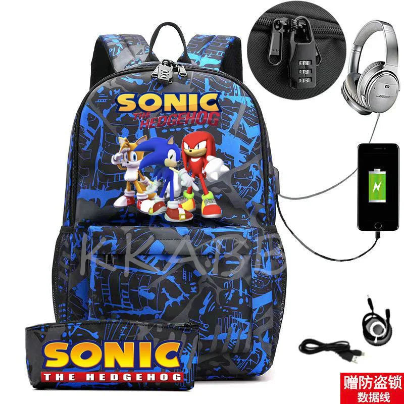 2Pcs Student Anti-Theft Backpack for Boys Girls