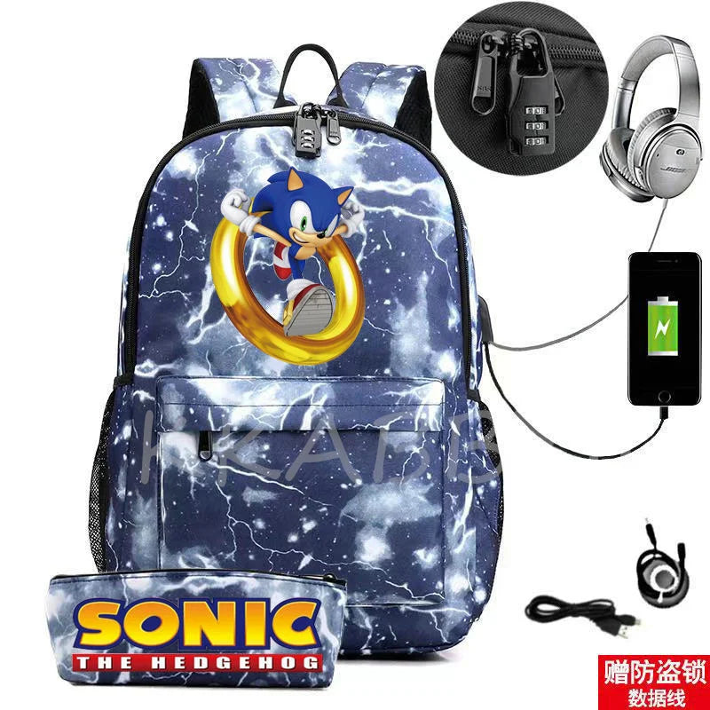 2Pcs Student Anti-Theft Backpack for Boys Girls
