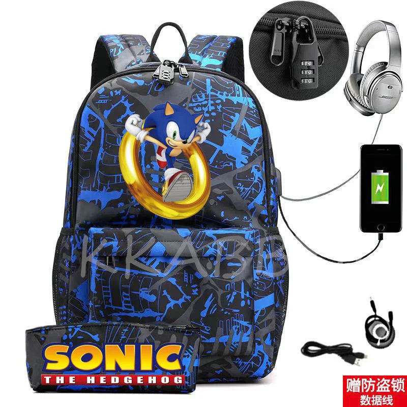 2Pcs Student Anti-Theft Backpack for Boys Girls