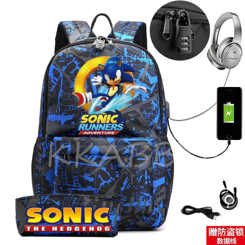 2Pcs Student Anti-Theft Backpack for Boys Girls