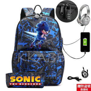 Colorful Waterproof USB Charge School Backpack for Teens