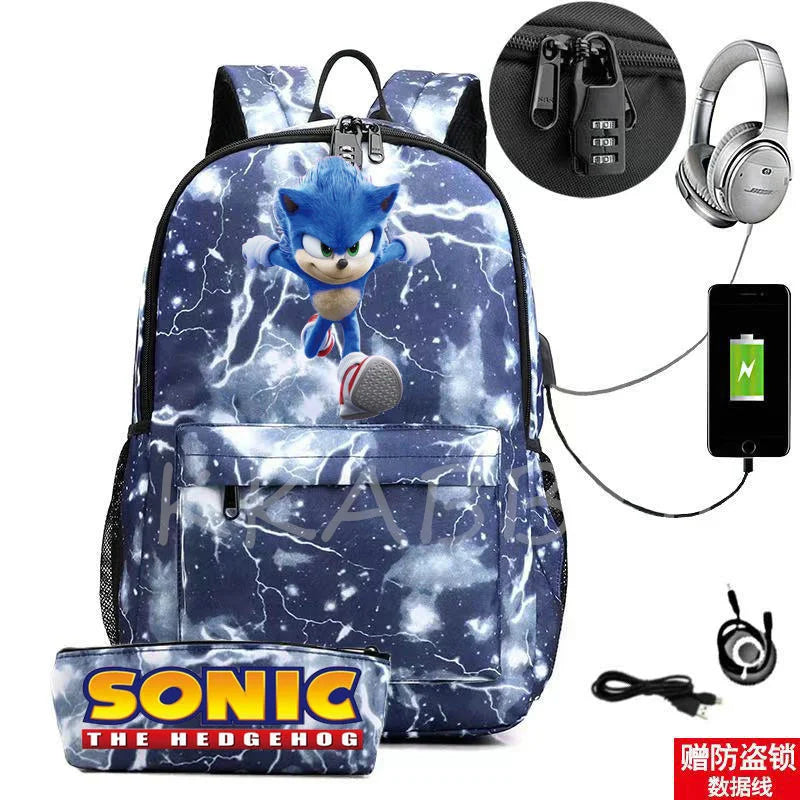 Colorful Waterproof USB Charge School Backpack for Teens