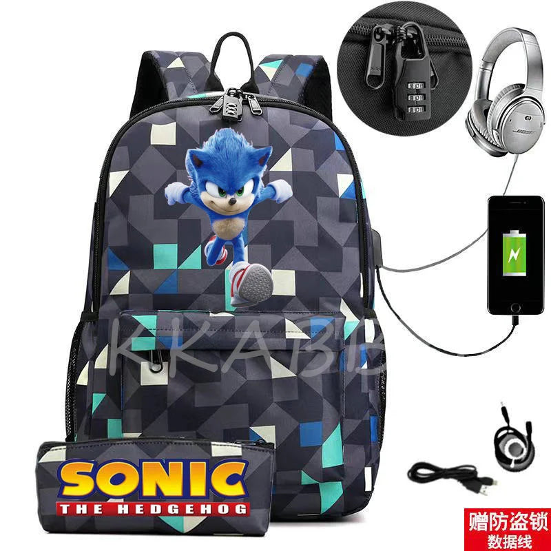 Colorful Waterproof USB Charge School Backpack for Teens