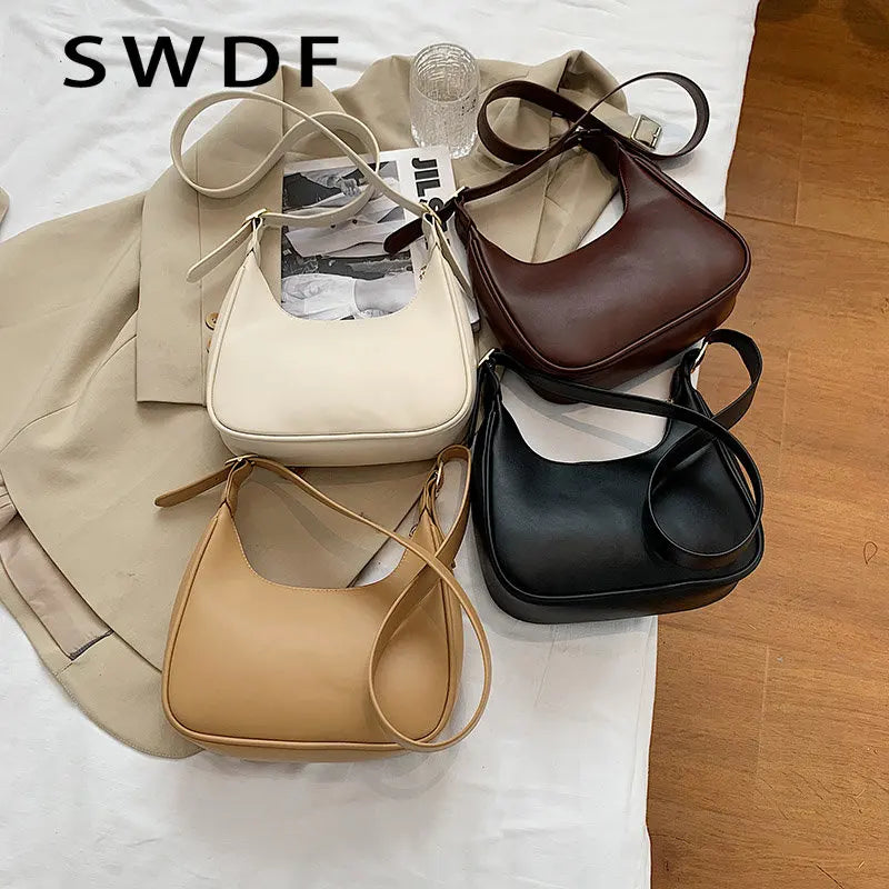 Casual Crossbody Shoulder Bag for Women in Pu Leather