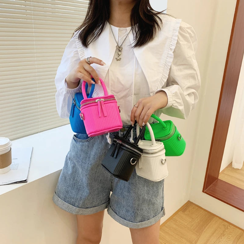 Green PU Leather Crossbody Bag Short Handle for Women