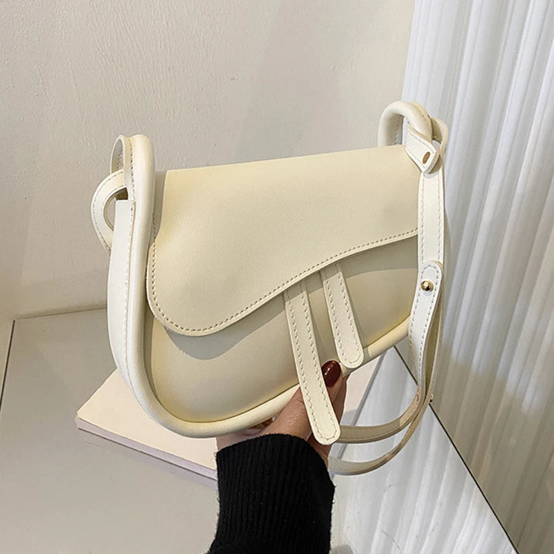Saddle Small Shoulder Crossbody Bags For Women Trends Mini PU Leather