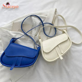 Saddle Small Shoulder Crossbody Bags For Women Trends Mini PU Leather