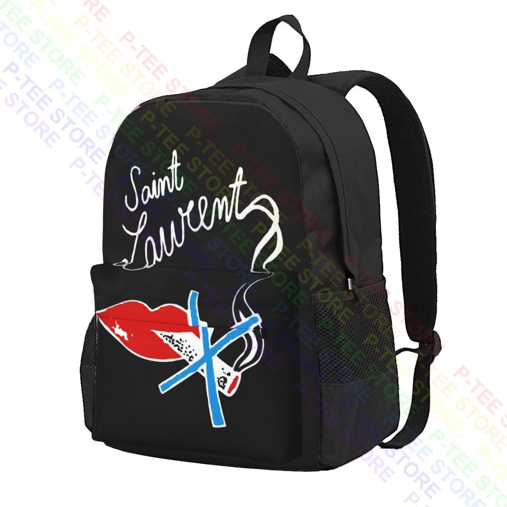 Saint 12 Laurent Lips Backpack Beach Gym Tote School Sport Bag