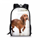 Sausage Dog Kids School Bag for Boys Girls