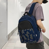 Casual Nylon Waterproof School Backpack Grey
