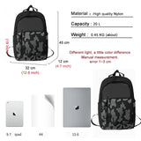 Casual Nylon Waterproof School Backpack Grey