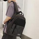 Casual Nylon Waterproof School Backpack Grey