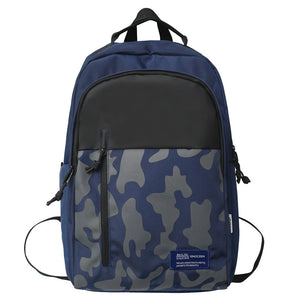 Casual Nylon Waterproof School Backpack Grey
