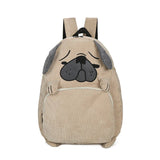 Corduroy Animal Fox Dog Schoolbag Student Backpack