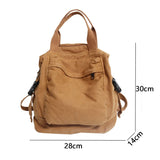 Canvas Backpack for College Student Large Capacity Khaki Bag