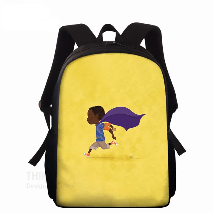 Afro American Piano Girl Art School Bagpack 15inch Children African Boys