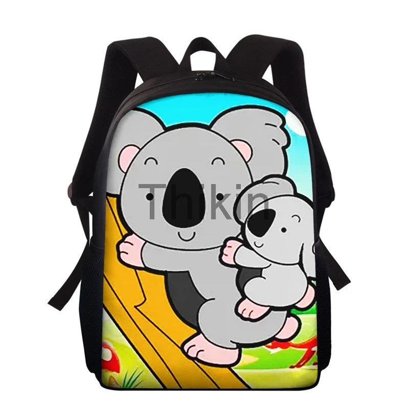 Cartoon Koala Print School Bag for Teenage Girls