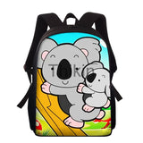 Cartoon Koala Print School Bag for Teenage Girls