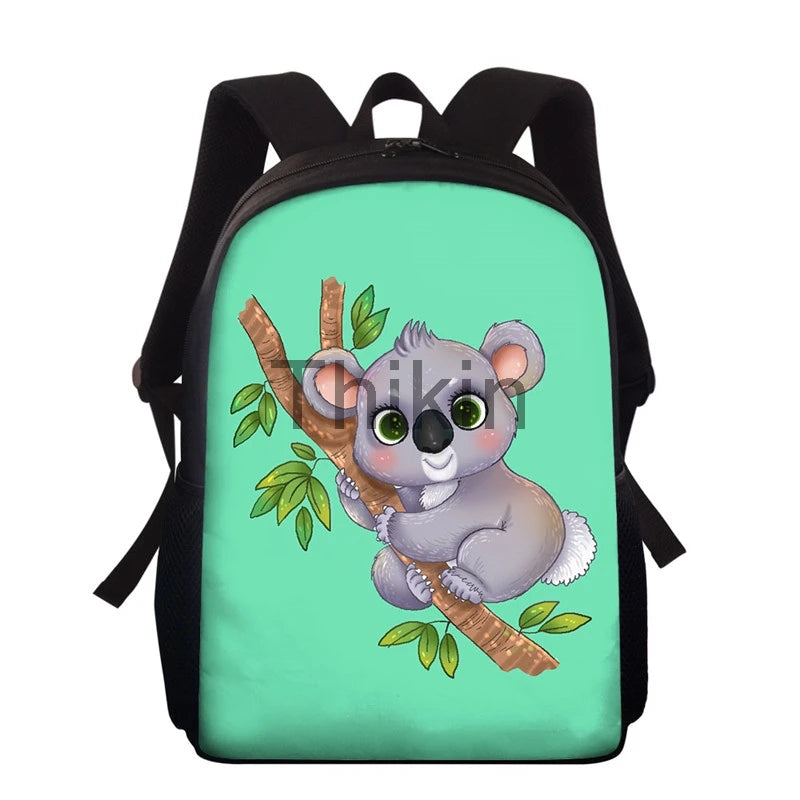 Cartoon Koala Print School Bag for Teenage Girls