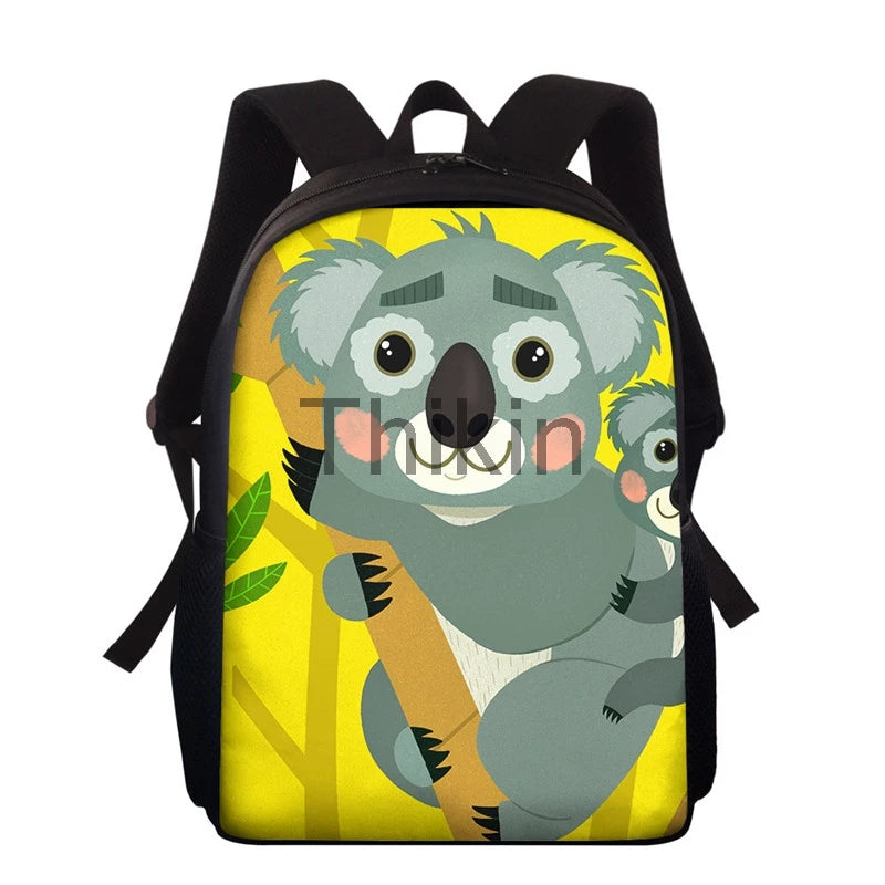 Cartoon Koala Print School Bag for Teenage Girls
