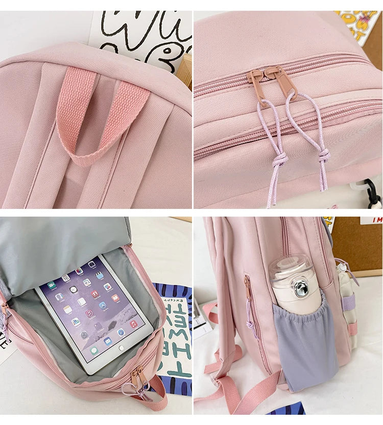 Teenage Girls School Backpack with Pockets and Laptop Compartment
