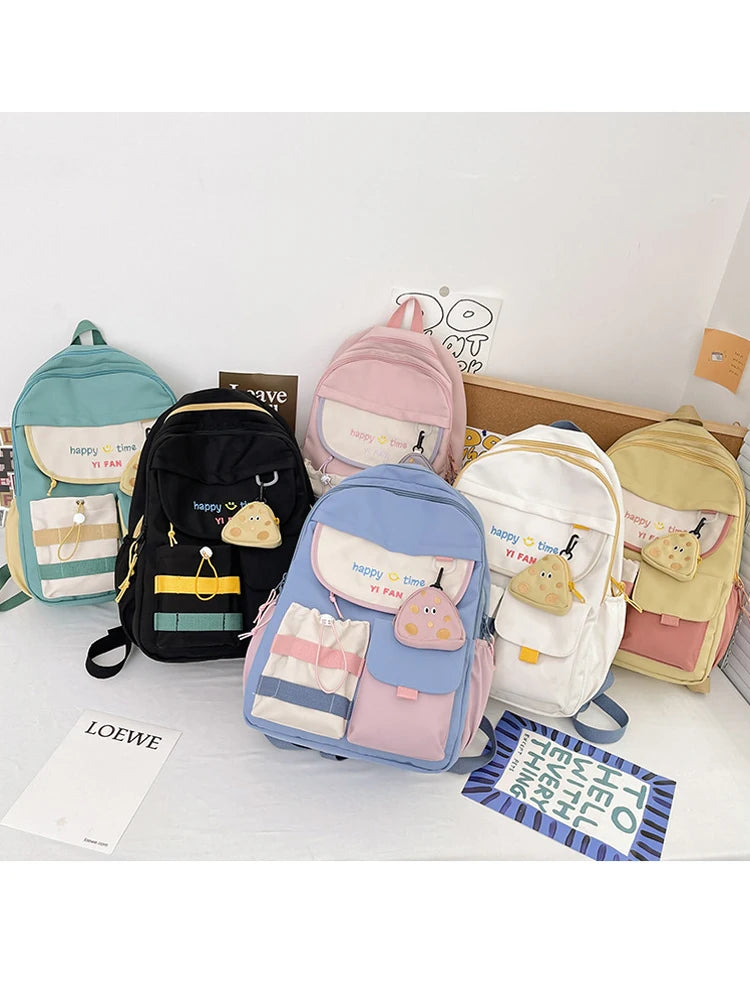 Teenage Girls School Backpack with Pockets and Laptop Compartment