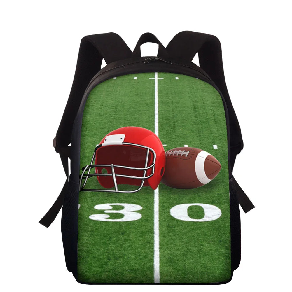 Teenager School Bag American Football Basketball Baseball Hockey Print