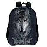 Wolf Print School Backpack Set Large Capacity Rucksack