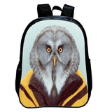 Wolf Print School Backpack Set Large Capacity Rucksack