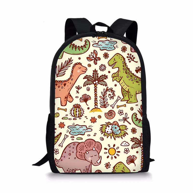 Orthopedic Children Dinosaur Print School Backpacks for Kids