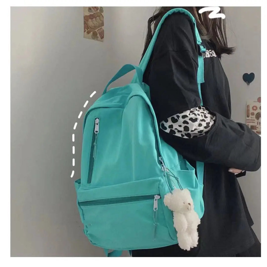 Solid Casual Unisex Style Backpacks Large Capacity