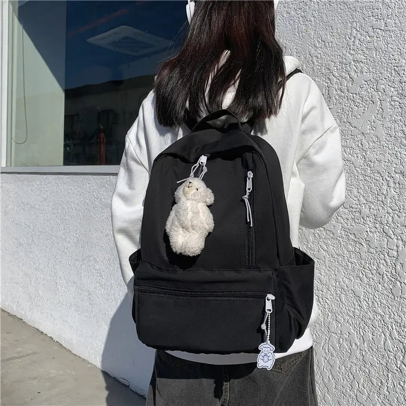Solid Casual Unisex Style Backpacks Large Capacity