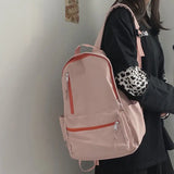 Solid Casual Unisex Style Backpacks Large Capacity