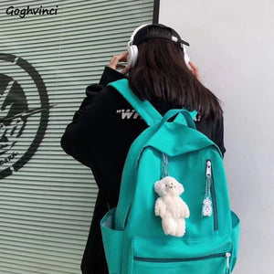 Solid Casual Unisex Style Backpacks Large Capacity