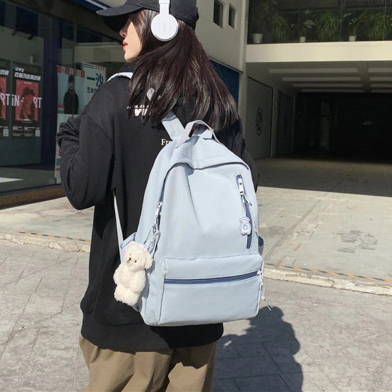 Solid Casual Unisex Style Backpacks Large Capacity