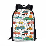 Boys Cartoon Car Airplane Pattern Backpack Schoolbag