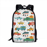 Boys Cartoon Car Airplane Pattern Backpack Schoolbag