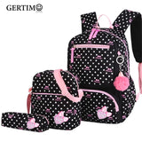 3pcs Printing School Bags Backpack Schoolbag for Little Girls