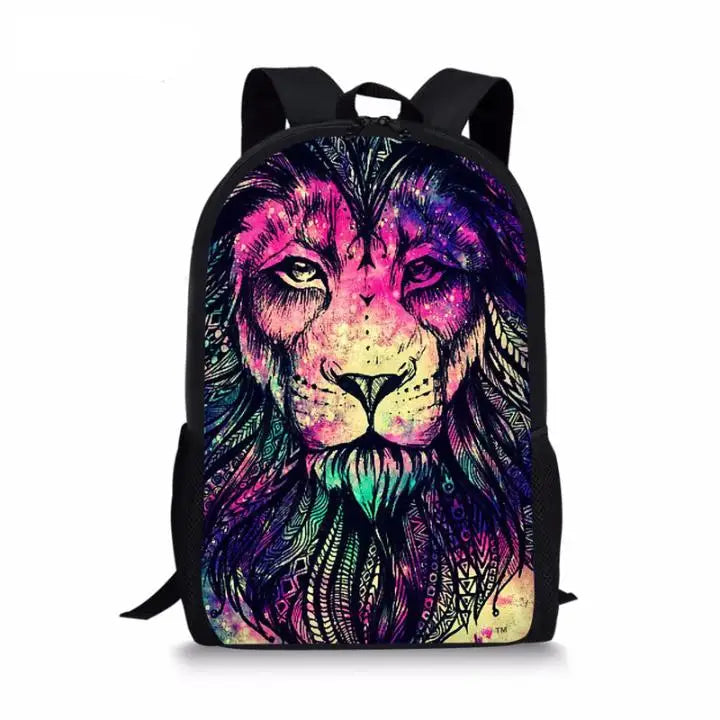 3D Animals Owl Fox Print School Bag for Boys