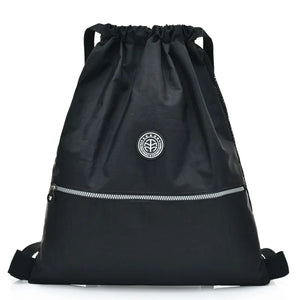 Nylon School Drawstring Backpack for Teenage Girls