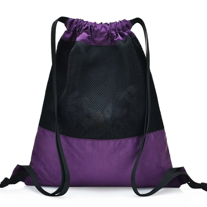 Nylon School Drawstring Backpack for Teenage Girls