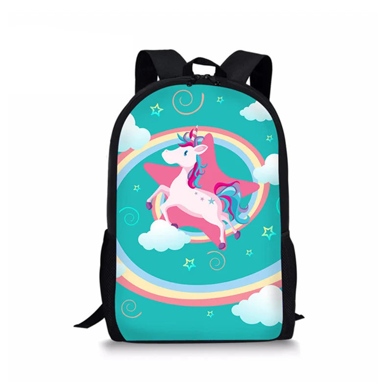 Unicorn Printed Teenagers Backpack School Bags Kids Backpack