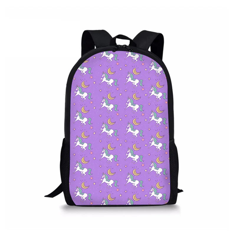 Unicorn Printed Teenagers Backpack School Bags Kids Backpack