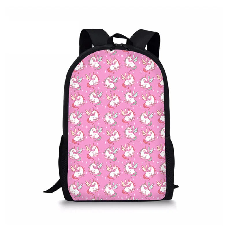 Unicorn Printed Teenagers Backpack School Bags Kids Backpack