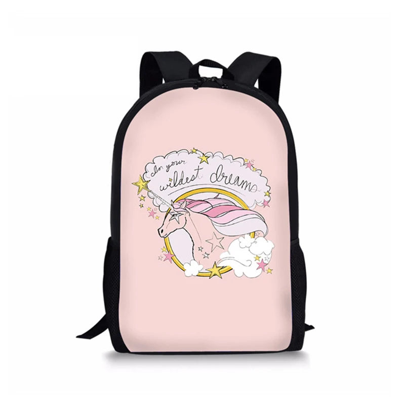 Unicorn Printed Teenagers Backpack School Bags Kids Backpack