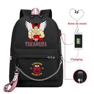 Hajime No Ippo Print Teen Casual Backpack Anime Hajime Bags KGB Unisex