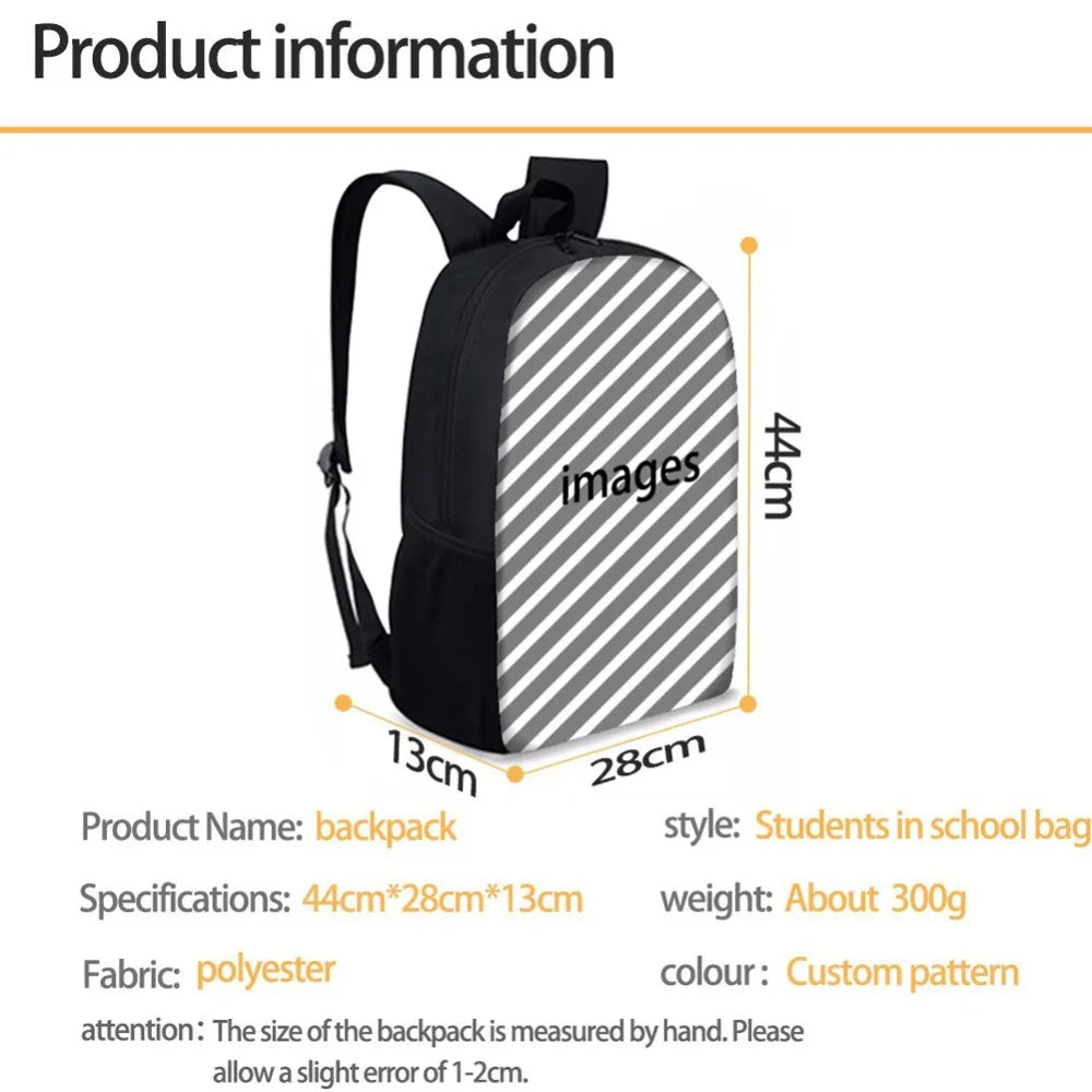 Boys Basketball Print School Backpack Set 3Pcs